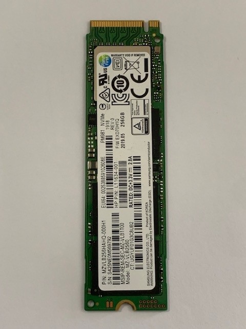 256GB M.2 2280 PCIe NVMe SSD Drive, Assorted Makes, Tested Pulls