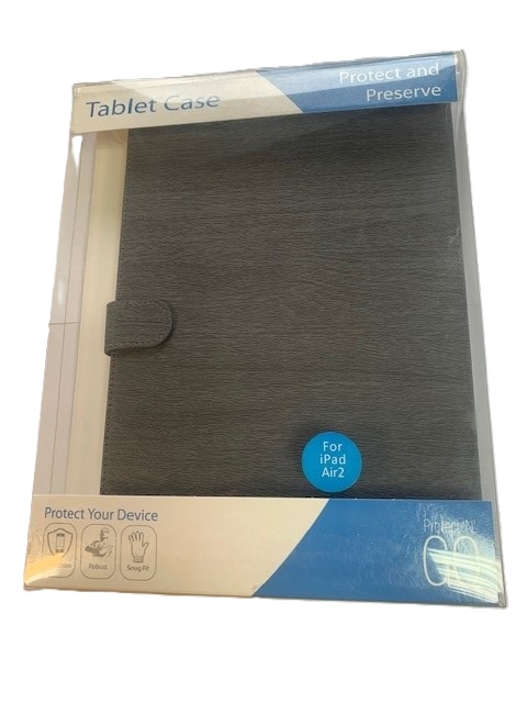 Grey Book Type Case with Stand for iPad Air 2, New 
