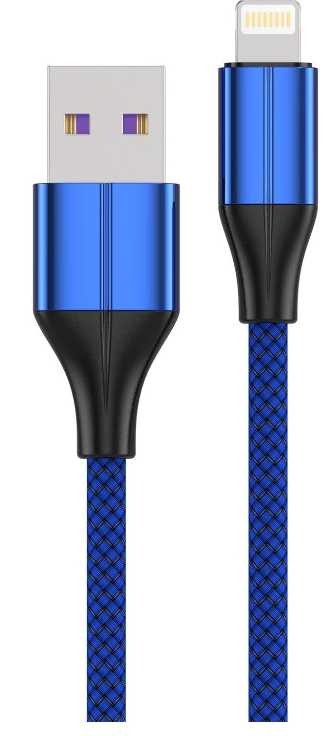Blue 3 Metre Braided Heavy Duty Lightning Lead for iPadiPhone, New 
