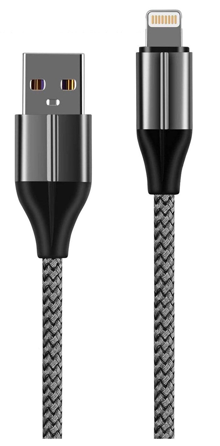 Grey 3 Metre Braided Heavy Duty Lightning Lead for iPadiPhone, New 
