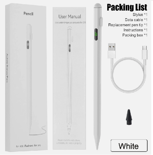 Gen 1 & 2 Pencil for Apple iPad 678910, White, Magnetic, USB-C, New 