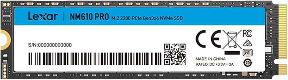 1TB M.2 2280 PCIe NVMe SSD, Lexar NM610PRO, New 
