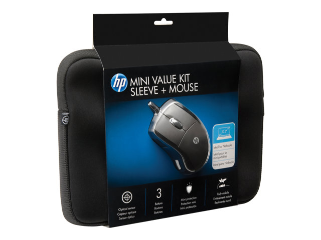 HP WU810AA Mouse & 10” Sleeve for Tablet  Netbook, Mini Value Kit, New 