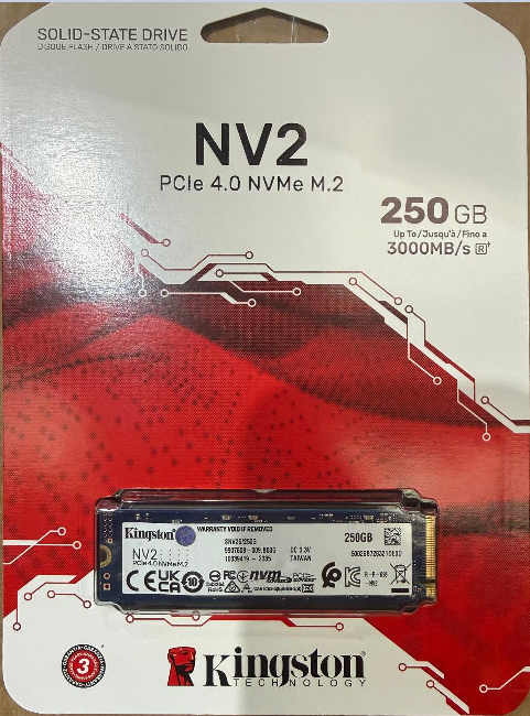 250GB Kingston NV2 M.2 2280 NVME PCIe 4.0 SSD, New & Boxed 